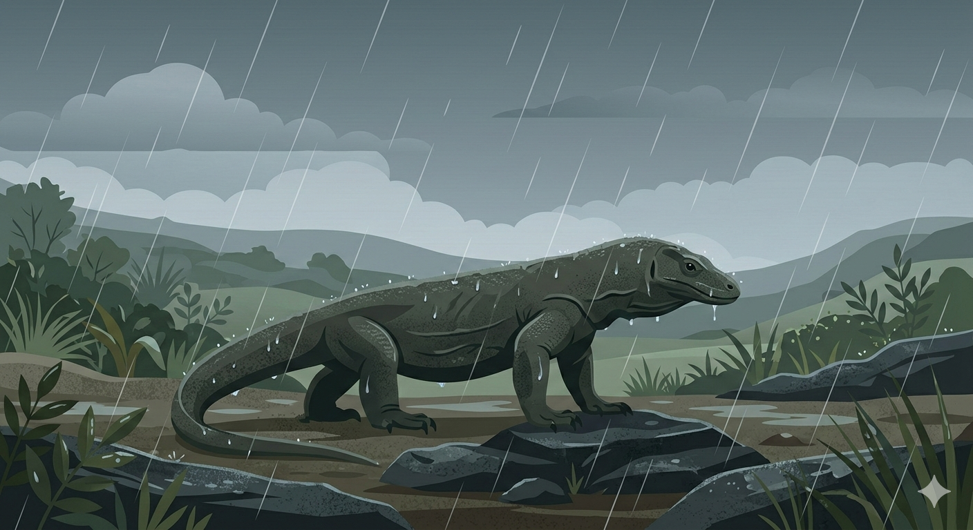 Ilustrasi cuaca hujan